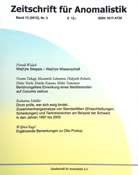 Zeitschrift für Anomalistik Band 13 (2013) Nr. 3