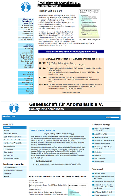 Frühere GfA-Homepages