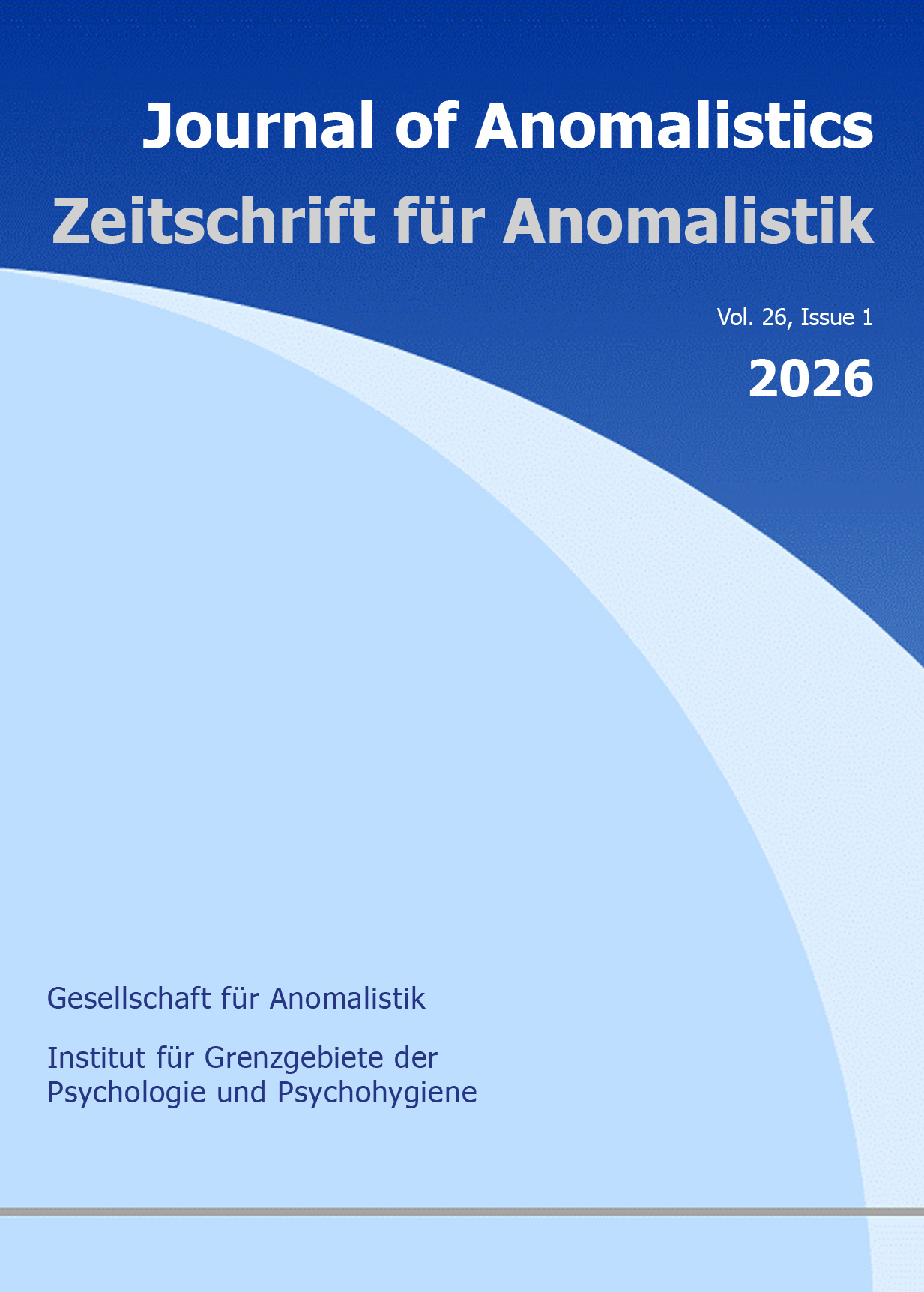 Zeitschrift für Anomalistik Band 26 (2026) Nr. 1