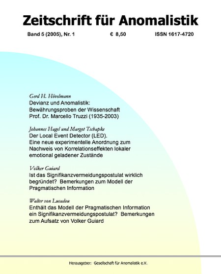 Zeitschrift für Anomalistik Band 5 (2005) Nr. 1