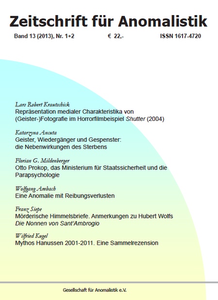 Zeitschrift für Anomalistik Band 13 (2013) Nr. 1+2