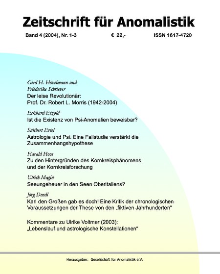 Zeitschrift für Anomalistik Band 4 (2004) Nr. 1+2+3