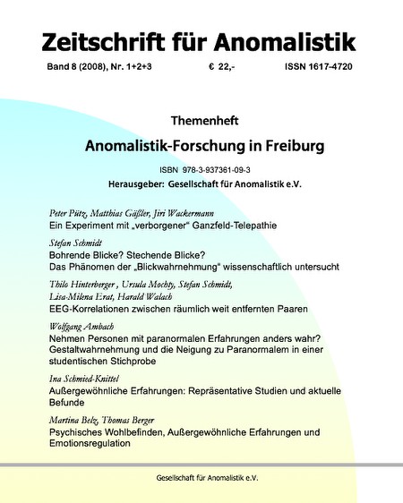 Zeitschrift für Anomalistik Band 8 (208) Nr. 1+2+3