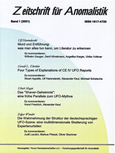Zeitschrift für Anomalistik Band 1 (2001) Nr. 1