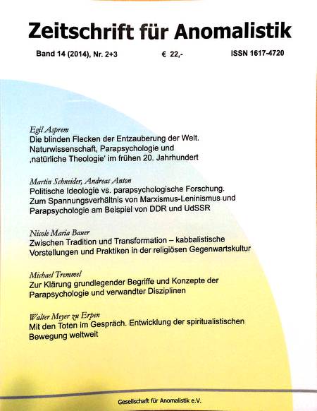 Zeitschrift für Anomalistik Band 14 (2014) Nr. 2+3