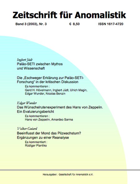Zeitschrift für Anomalistik Band 3 (2003) Nr. 3
