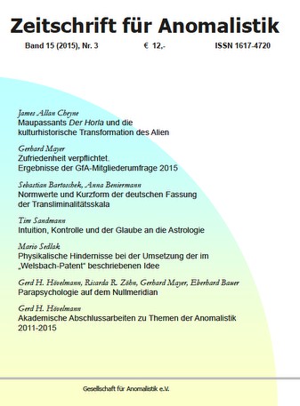 Zeitschrift für Anomalistik Band 15 (2015) Nr. 3